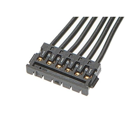 Molex Wire Connector, 28 AWG Max, 6 Port, Black, Liquid Crystal Polymer Insulation, 50 V AC/DC, 1.5 A 369200600